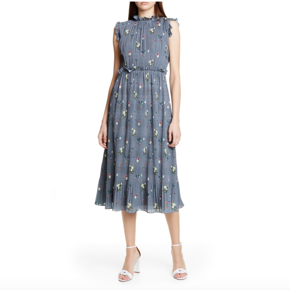 NWT $395 Ted Baker London Toppaz Oracle Plissé Dress in Ted Baker size 2!